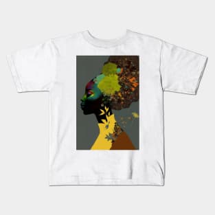 Woman with flowers in her hair Kids T-Shirt